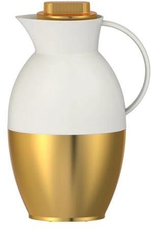 SiaBiced Macchina per Il caffè Termica Isolata, Brocca per L'acqua da 1 Litro, Distributore di Bevande, Bollitore per Succhi Portatile Versatile, Bianco