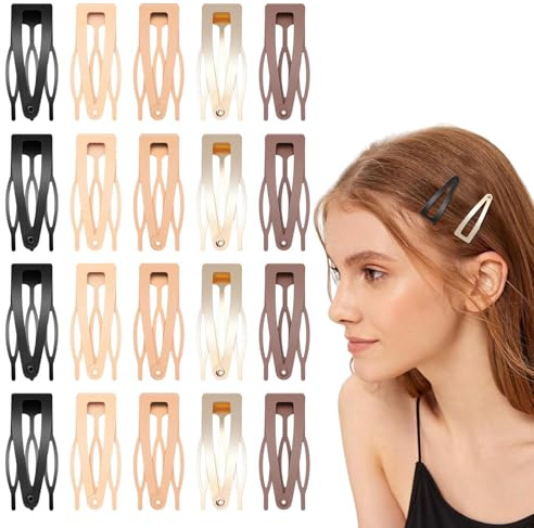 Hontaog 20 horquillas de metal para el pelo, 5 cm, pinzas para el pelo para mujeres y niñas, con doble mango, pinzas para el pelo, para manualidades, accesorios para el cabello, pinzas para el pelo