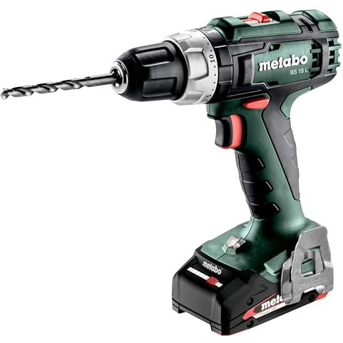 Metabo Akku-Bohrschrauber BS 18 L – 602321500 – 18 V – Bohrschrauber mit praktischem Bitdepot – Inklusive Akku und Ladegerät