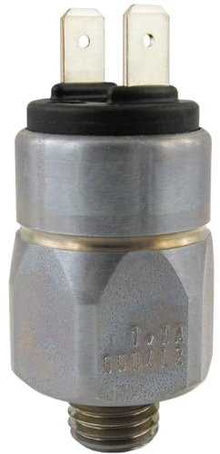Fittingteile - Druckschalter mit Flachsteckverbinder - bis 1 bar Schließer für Hydrauliköl Heizöl Druckluft Wasser (Ausführung: Schließer - Einstellbereich: 0,1-1 bar)