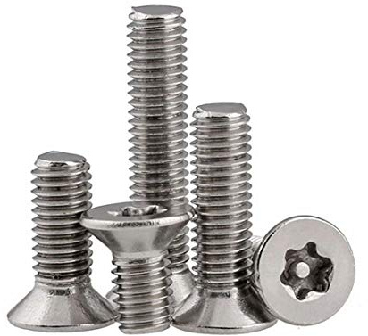Dreneco Stöldskruvar 304 rostfria stålskruvar Torx platta huvudbultar maskinskruvar säkerhetsskruv M5 x 16 mm, 20 st