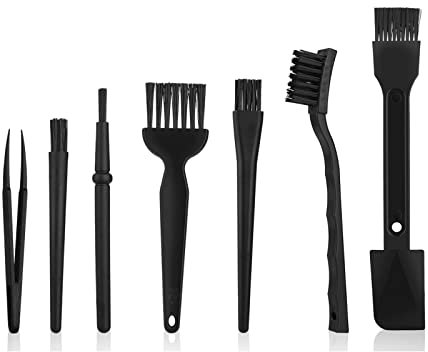 TIESOME 7 Stück Tastatur-Reinigungsset, Reinigungsbürsten-Kit Tastatur Antistatische ESD Bürste Nylonbürste mit Kunststoffgriff für Reinigung Computer PC Tastatur Laptop Leiterplatte Motherboards