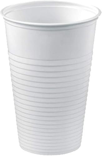 ABD Vasos desechables de plástico polipropileno ideal para fiestas - Pack 1000 unidades (220 ml, Blanco)