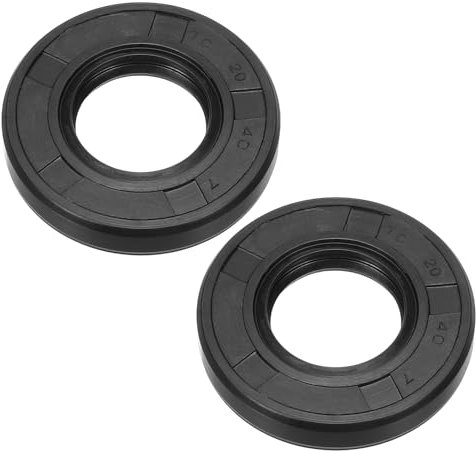 PATIKIL Paraolio 20mm x 40mm x 7mm (2pz) Nitrile Gomma Custodia Doppio Labbro Molla Caricato TC Paraolio per Cuscinetto Albero Nero