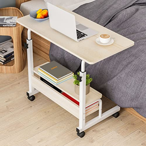 Brickbord Justerbar soffa Sidosäng Bärbart skrivbord Ergonomiskt rullande bärbar datorstativ Höjd Översäng och projektorvagn med hjul (naturlig)