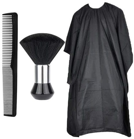 EULAPGOE Mantello da Parrucchiere, Mantella da Barbiere Grembiule,Barbieri Parrucchiere Professionale Mantellina con un Pennello da Barbiere