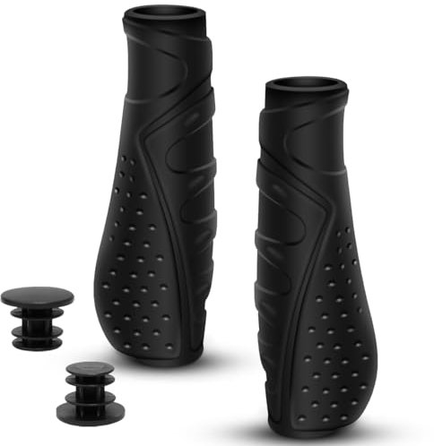 REETEE Fahrradgriffe Ergonomisch Fahrrad Griff Rutschfester Lenkergriffe Fahrrad Kurz und Lang, MTB Griffe für 22,2 mm Fahrrad, Mountainbike, Klappfahrrad Lenker Griffe (Schwarz (130mm+130mm))