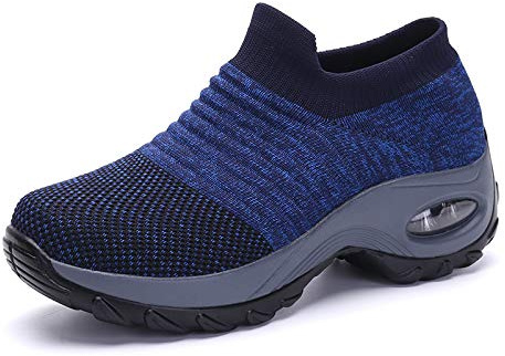 Scarpe Terapeutiche Per Diabetici Da Donna Scarpe Da Corsa Scarpe Alluce Valgo Piedi Gonfi, Scarpe Da Ginnastica Leggere E Traspiranti Antiscivolo Scarpe Ortopediche Per Artrite Edema,Blue/A-42 EU