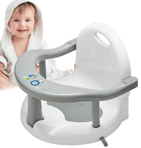Siège de bain pour bébé, pliable, antidérapant, siège de bain pour bébé résistant à la chaleur avec ventouses, siège ergonomique pour bébé de 6 à 24 mois, garçon et fille