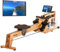 Skandika Wasserrudergerät Styrke Premium | Made in Germany, Kirschholz aus Deutschland, Rudergerät Wasser aus Holz, Kinomap App-Funktion, Rudermaschine für Zuhause, bis 180 kg
