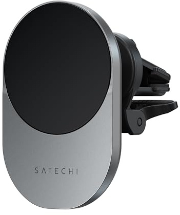 SATECHI Qi2 Kabelloses Autoladegerät, reisefreundliches Autohalterungsladegerät für Lüftungsschlitze, 15W Schnellladegeräte, für iPhone 17, 16, 15 bis 12 Serie
