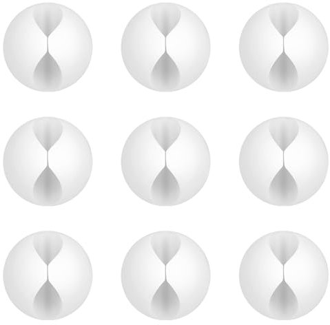Jeffdad 9 Pack White Cable Clips, Phone Charger Holders for Cords, Cable Management Wire Clips Organizer for Desk Nightstand Car Phone Charger