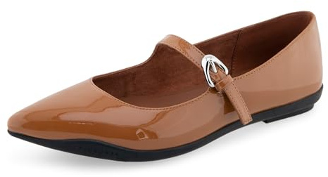 Aerosoles Women's Diva Ballet Flat, TAN Patent Faux Leather, 7M