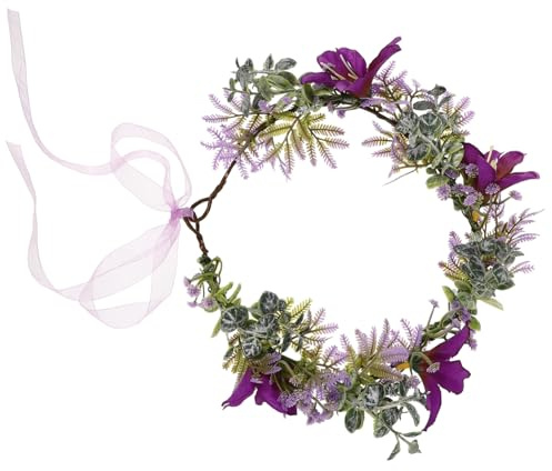 Healeved Corona di Fiori Finti per Sposa Cerchietto Floreale per Damigella Accessori per Capelli da Matrimonio Ghirlanda di Fiori per Donna