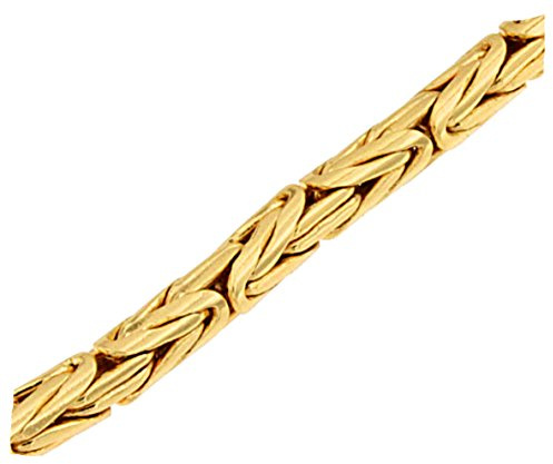 Tendenzalia Königskette rund geschliffen byzantiner Halskette vergoldet 4mm 45cm, BZGRd4-45