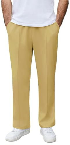 COOFANDY Herr Joggingbyxor Sweatpants Sportbyxor Träningsbyxor Sportbyxor, Ljus gul, L