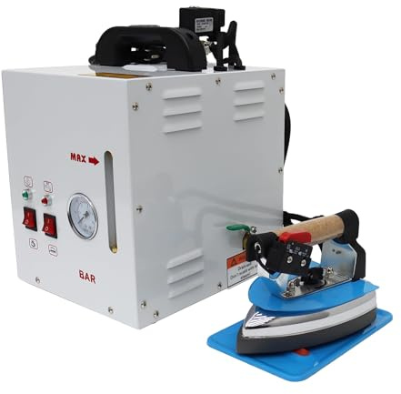 Estación de planchado a vapor industrial, generador de vapor con manómetro, capacidad de 4 l, indicador de nivel de agua, volumen de vapor ajustable, estación de planchado eléctrica de 1600 W para t