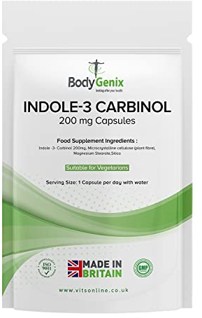 BodyGenix Indole-3 Carbinol 200mg, Vegan Daily Wellness Formula - 30Caps | Naturally derived compound, botanical formula, vegan-friendly nutrition, convenient capsule format, daily wellness routine