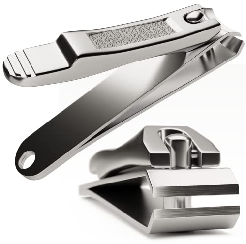 Nail Clippers by Eclat – Fingernail Clippers and Toenail Clippers with Nail File in 410 Stainless Steel Alloy for Durability in Improved Design Nail Clippers