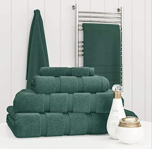 Z Fashion Luxury Towel Set 100% Cotton 2 Piece Towel Set Hand Towel Bath Towel Bale 500 GSM Bathroom towels 2 Piece Sets. (Forest Green)