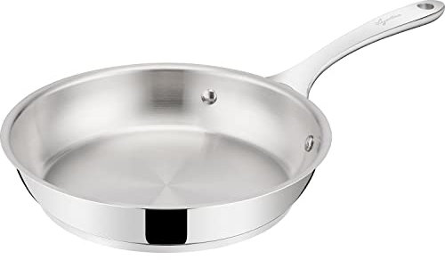 Lagostina Orchestra Padella Con Manico Lungo In Acciaio Inox 18/10 Ø 24 cm, Fondo Lagotherm 3 Strati, Effetto Specchio Esterno e Interno Satinato, per Tutte le Fonti di Calore