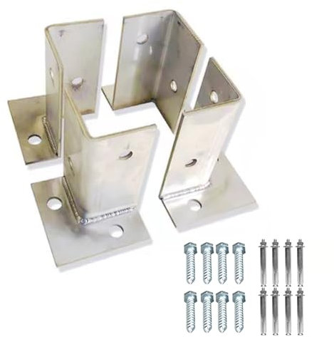 Poste de base de metal de 70x70mm, soportes de base, anclaje de poste de alta resistencia, soportes de poste de madera, for placa base de soporte de barandilla de cubierta de pabellón ( Color : 70x70x