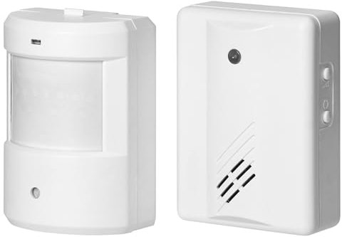 Miratic Alarmanlage Bewegungsmelder Bewegungsmelder Alarm Durchgangsmelder mit Lautstärkeregelung 140° Betrachtungswinkel, Ideal für Ladentür Anzahl der Klingeltöne: 32