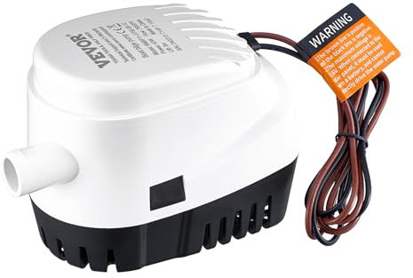 VEVOR Bilgenpumpe, 1100 GPH 12 V, Lenzpumpe für Boote mit Schwimmerschalter, 29 mm Auslassdurchmesser, kleine Boots-Bilgenpumpe, elektrische Marine-Bilgenpumpe für Boote, Teiche, Pools, Keller