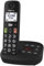 Panasonic KX-TGU130EXB digitales schnurloses Telefon mit Anrufbeantworter, Basisstation & 1 Mobilteil, LCD-Display, große Tasten, Favoriten-Taste, hörgerätekompatibel, Schwarz
