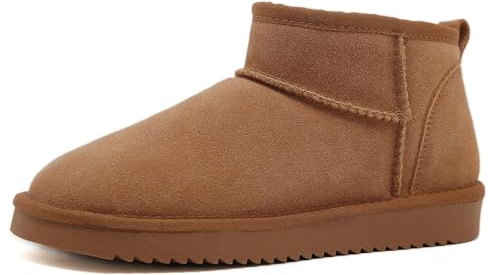 Meik Mangni Stivali Donna Invernali Classic Antiscivolo Stivaletti da Neve Caldo Comode Impermeabili Stivali Inverno Outdoor Breve Boots,Cachi,41 EU