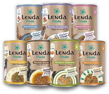 Lenda Foodie - 7 x 380gr Comida Humeda Perros Premium - Todos los Sabores - para Adultos Jovenes y Senior- Comida Natural Hipoalergenica con Aceite de Salmon - Sin Conservantes ni Aditivos