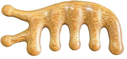Pettine massaggiante per la testa – Dispositivo per la cura dei capelli in legno, per il rilassamento del cuoio capelluto, pettine naturale con denti larghi, spazzola per la cura dei capelli