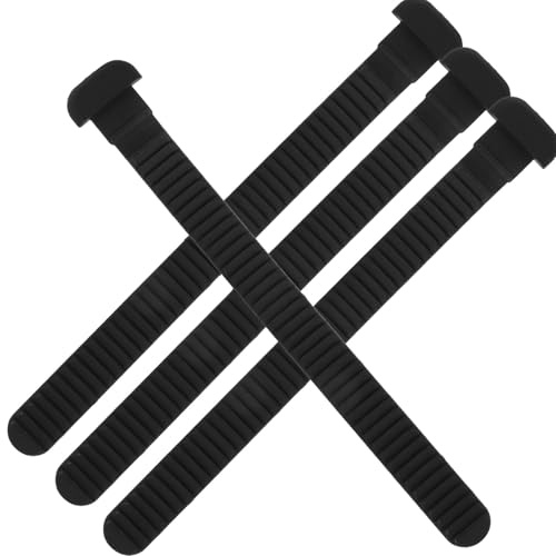 HEMOTON Correas Ajustables para fijación de Snowboard y Zapatos de Patinaje 4 Unidades con Hebillas Tipo araña, Tornillos incluidos, Color Negro, para Uso en Actividades al Aire Libre