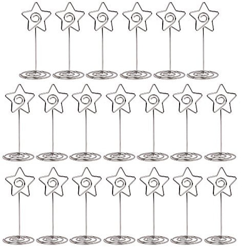 Memo Clip Forma di Cuore Portafoto Clip Porta Foto da Tavolo per Matrimoni Carte Biglietti da Visita Natale Comunione 20PCS