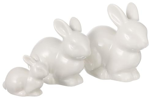 3st Tierornamente Keramik Kaninchenverzierung Aus Keramik Jahr Hase Ornament Hasenstatue Aus Keramik Osterhasenfigur Aus Keramik Tierfigur Porzellan Weiß Mini Armaturenbrett