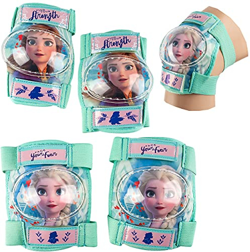 alles-meine.de GmbH 4 TLG. Set - Knieschoner + Ellenbogenschützer - die Eiskönigin - Frozen - für Circa 4 bis 12 Jahre - Kinder - Schutzausrüstung - Gelenkschützer Knieschützer /..