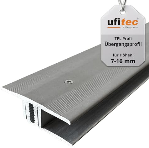 Ufitec Profilsystem för parkett- och laminatgolv, golvbeläggningar 7–16 mm höjd, många färger tillgängliga, övergångsprofil 90 cm lång, 33 mm bred, brons ljus