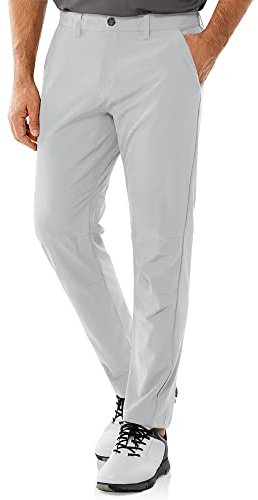 33,000ft Herren Golfhosen Atmungsaktive Stretch Hose für Männer Schnelltrockende Stretch Lange Golfhosen Silbergrau 38W*30L