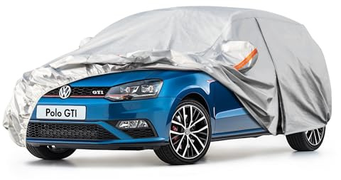 Kayme Bâche Voiture Étanche Respirante Compatible avec Volkswagen Polo (1981-2025), 6 Couches Housse de Protection Voiture Extérieur, Contre Pluie Soleil Poussière avec Zip et Doublure en Coton.