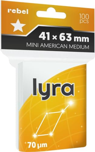 Asmodee, 100 custodie per carte (41 x 63 mm) Mini American Medium Lyra