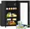 Merax Frigorífico Mini 76L, Freestanding Enfriador de bebidas con refrigerador de 70L + congelador de 6L, con iluminación interior LED y estantes ajustables, súper silencioso para restaurante bar