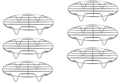 ANSNOW 6 Pcs Kitchen Assesorries Round Streamer Rack Kitchen Assoccories Kitchen Accesories Plug-in Tray Insert Griddle Stand Roasting Racks Tall Feet Grill Accesorios Steamer Rice Cooker