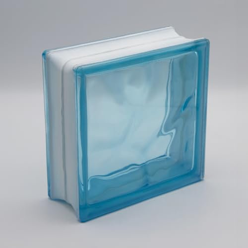 Bloques de cristal básicos en forma de nube, azul claro, 19 x 19 x 8 cm, 6 unidades