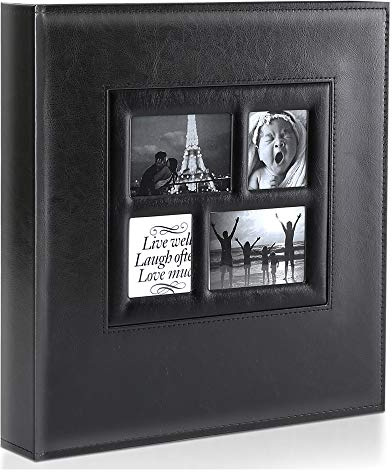 Benjia Photo Album 6x4 1000 Pockets, Extra Large Size Leather Cover Slip in Wedding Family Photo Albums that Holds 1000 6 x 4 Photos Black