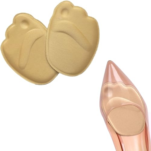 Syiyunran Cuscino Ripetibile in Schiuma per L'avampiede - Colore Della Pelle, Confezione da 10 paia, Protezione i Piedi con Tacco Alto Delle Donne, Allevia il Dolore e li Mantiene Confortevoli