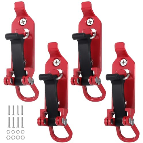 Faankiton 4PCS Shovel Mount Roof Rack, Shovel Holder for Truck, Metal Rubber Clamps Shovel Holder Clamp for Roof Rack, Shovel Holder Roof Rack Accessories Quick Release Axe Holder Mount Kit (Red)