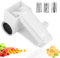 Jasfyee Cheese Grater, White Stainless Steel 430+Abs Rotary Cheese Grater Has 3 Different Drum Graters Suitable for Cheese, Nuts, Vegetables, Chocolate