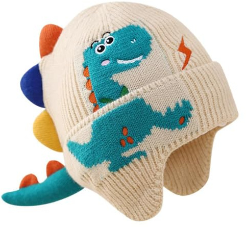 FOSDICK Cappello Bambino, Caldo Berretto Bambino, Maglia Cappello Invernale Bambino, Carino Modello Dinosauro Cappello Ragazzo Invernale, Cappello Neonato Invernale, Cuffia Neonato per Ragazzi Ragazze