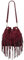 Modarno Eimertasche aus Wildleder mit Fransen 26 x 13 x 26 cm, bordeaux