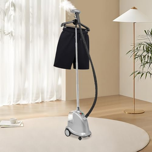 Vertikaler Steamer 2200W Dampfglätter für Kleidung,Dampfbügelpresse Drei Gänge Einstellbare,Einstellbare Höhe 1.3-1.75 m,3L Tank,mit Rädern